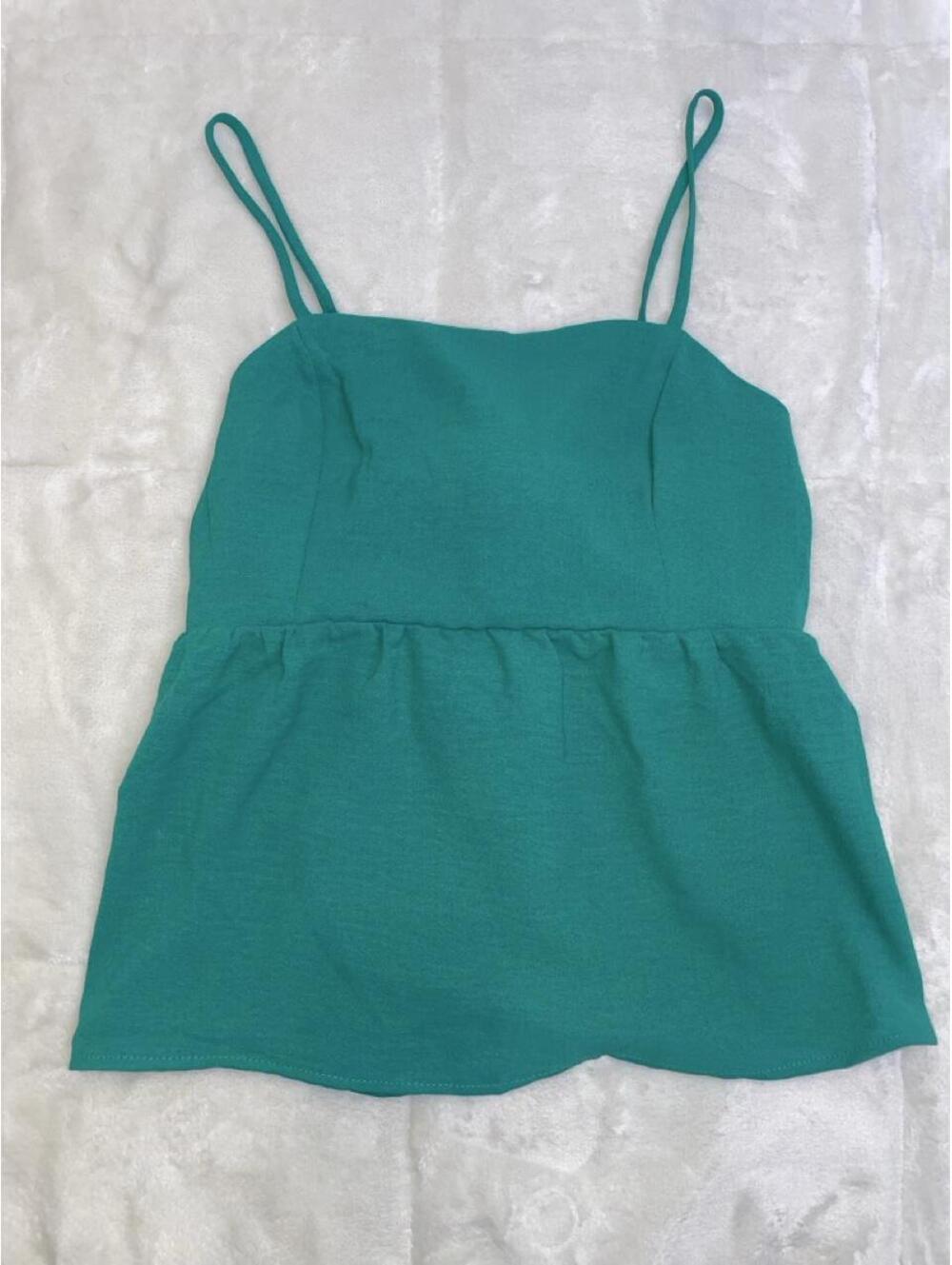 Y2K Babydoll Monteau Los Women's Green Bow Detail Tank Top, Size M